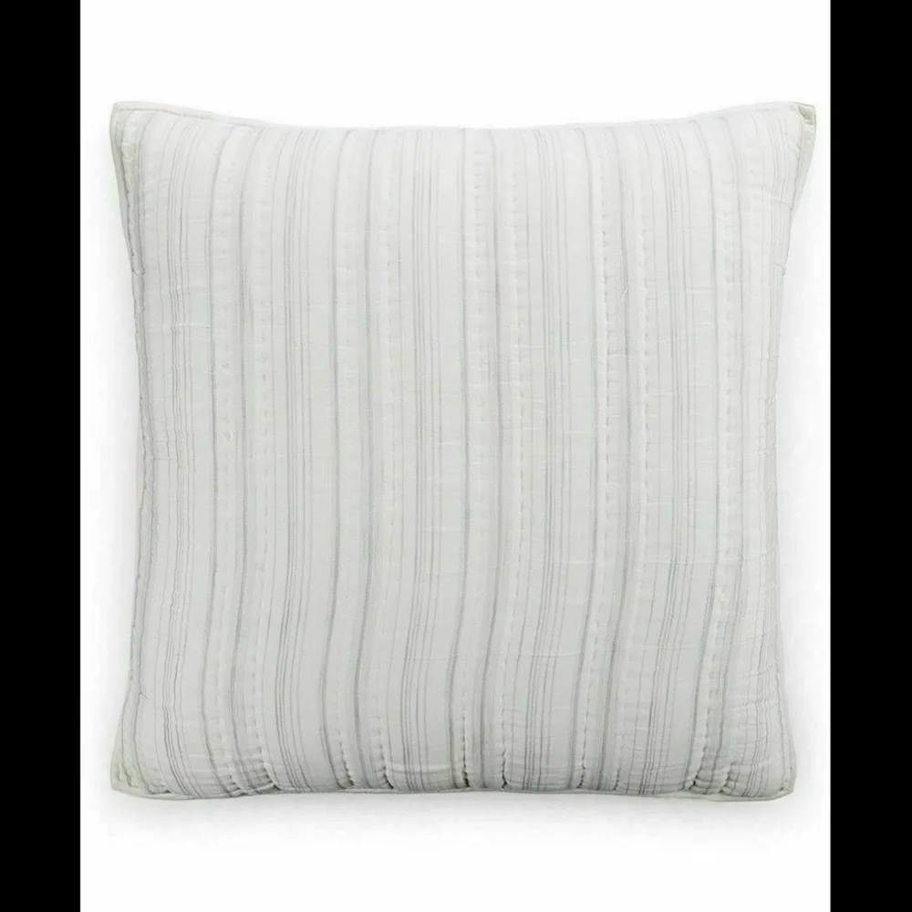 NIB‎ Hotel Collection Linen Fog Quilted (1) European Sham Pillow Case